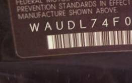 VIN prefix WAUDL74F05N1