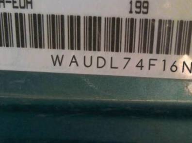 VIN prefix WAUDL74F16N1