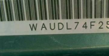 VIN prefix WAUDL74F25N0