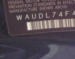 VIN prefix WAUDL74F46N1