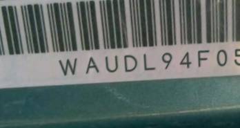 VIN prefix WAUDL94F05N0