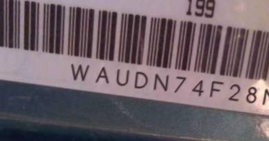 VIN prefix WAUDN74F28N1