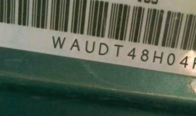 VIN prefix WAUDT48H04K0