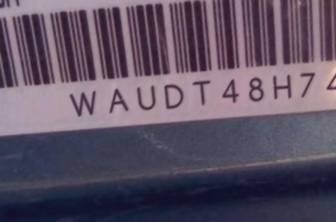 VIN prefix WAUDT48H74K0