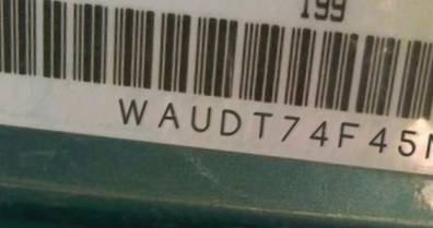 VIN prefix WAUDT74F45N0