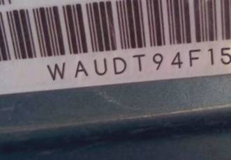 VIN prefix WAUDT94F15N0