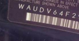 VIN prefix WAUDV64F29N0