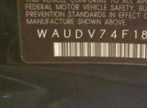 VIN prefix WAUDV74F18N0