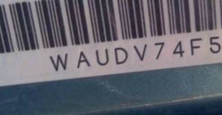 VIN prefix WAUDV74F58N0