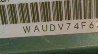 VIN prefix WAUDV74F67N0