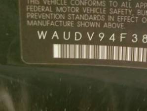 VIN prefix WAUDV94F38N0