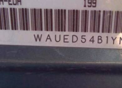 VIN prefix WAUED54B1YN1