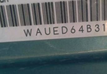 VIN prefix WAUED64B31N1