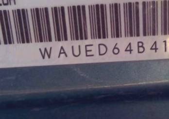 VIN prefix WAUED64B41N1