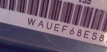 VIN prefix WAUEF68E58A0