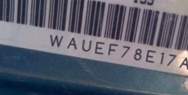 VIN prefix WAUEF78E17A2