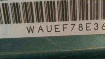 VIN prefix WAUEF78E36A1