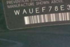 VIN prefix WAUEF78E37A0