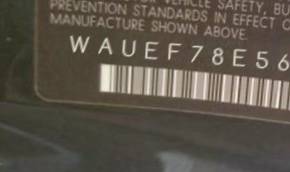 VIN prefix WAUEF78E56A0