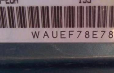 VIN prefix WAUEF78E78A0