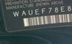 VIN prefix WAUEF78E88A0