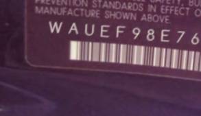 VIN prefix WAUEF98E76A2