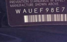 VIN prefix WAUEF98E78A0