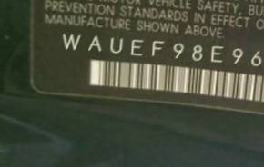VIN prefix WAUEF98E96A2