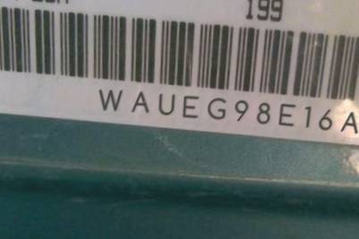 VIN prefix WAUEG98E16A0