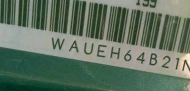 VIN prefix WAUEH64B21N0