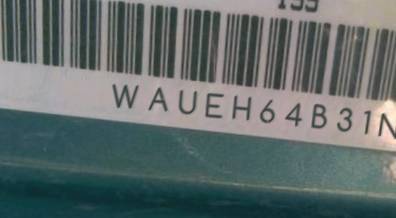 VIN prefix WAUEH64B31N1