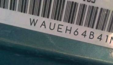 VIN prefix WAUEH64B41N0