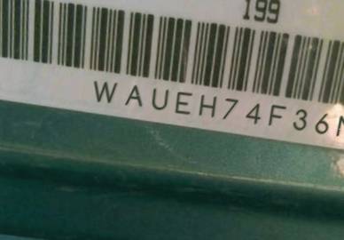 VIN prefix WAUEH74F36N0