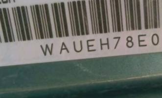 VIN prefix WAUEH78E06A2
