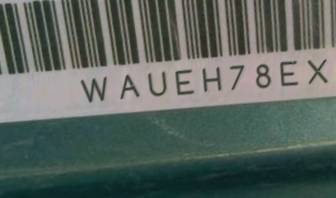 VIN prefix WAUEH78EX8A1