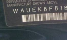 VIN prefix WAUEKBFB1BN0