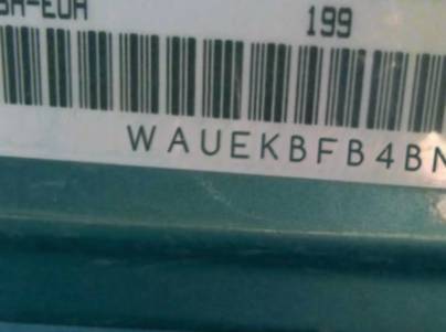 VIN prefix WAUEKBFB4BN0
