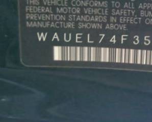 VIN prefix WAUEL74F35N1