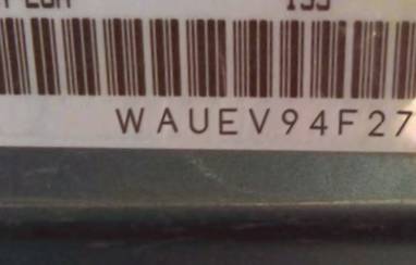 VIN prefix WAUEV94F27N0