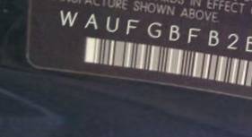 VIN prefix WAUFGBFB2BN0
