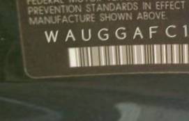 VIN prefix WAUGGAFC1DN0