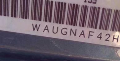 VIN prefix WAUGNAF42HN0