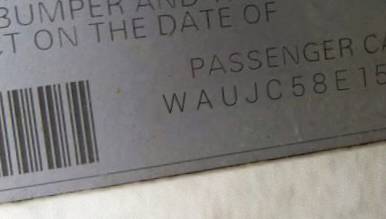 VIN prefix WAUJC58E15A0