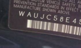 VIN prefix WAUJC58E45A0