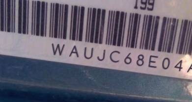 VIN prefix WAUJC68E04A0