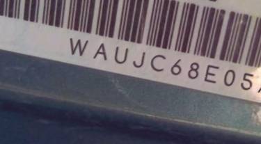 VIN prefix WAUJC68E05A0