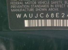 VIN prefix WAUJC68E24A2