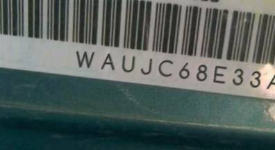VIN prefix WAUJC68E33A1