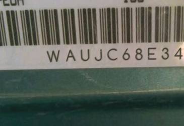 VIN prefix WAUJC68E34A2
