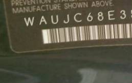 VIN prefix WAUJC68E35A1